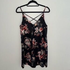 Silk Floral Mini Dress - Medium